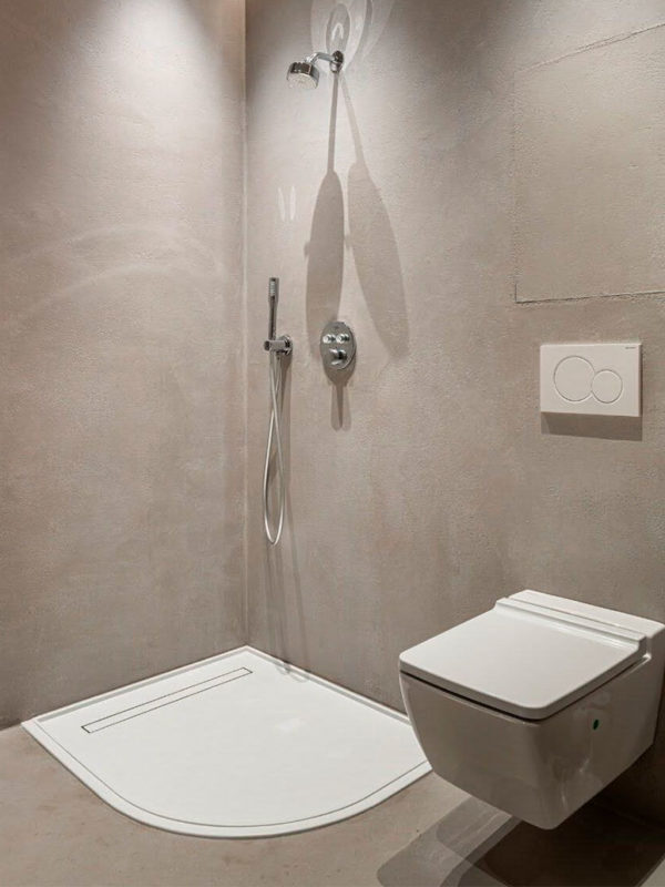 Микроцемент для санузла Italica Super Cemento с защитным лаком PU2