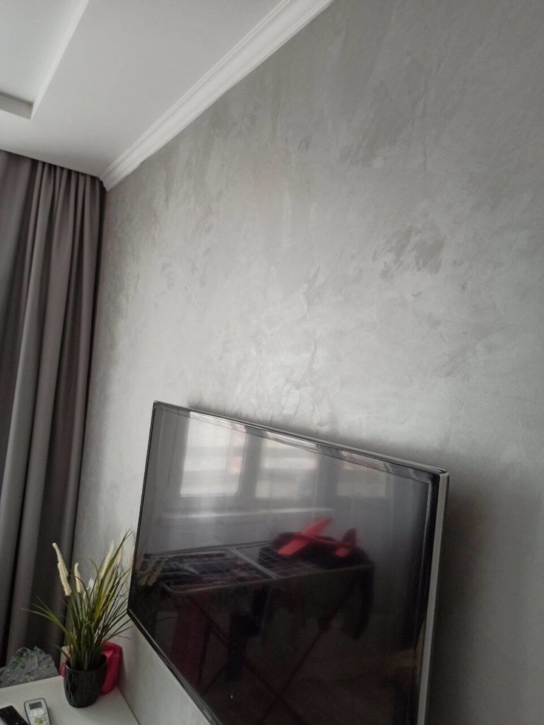 Штукатурка мокрый шелк Italica Luce в темно сером цвете