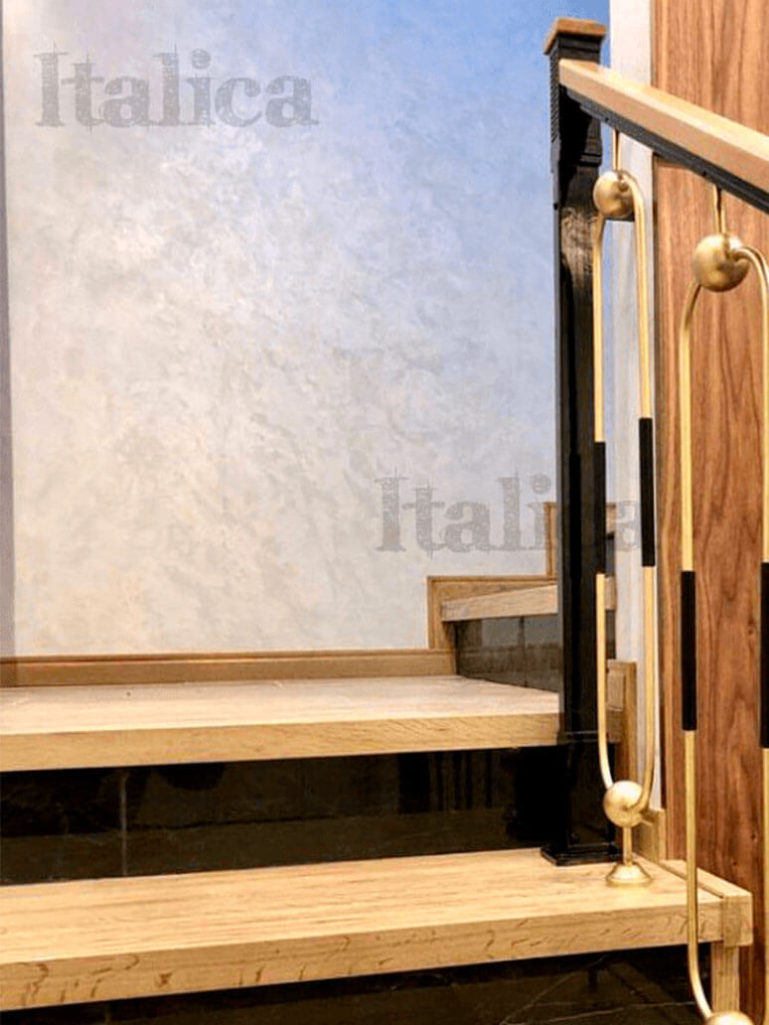 Штукатурка мокрый шелк Italica Seta Delicato в интерьере