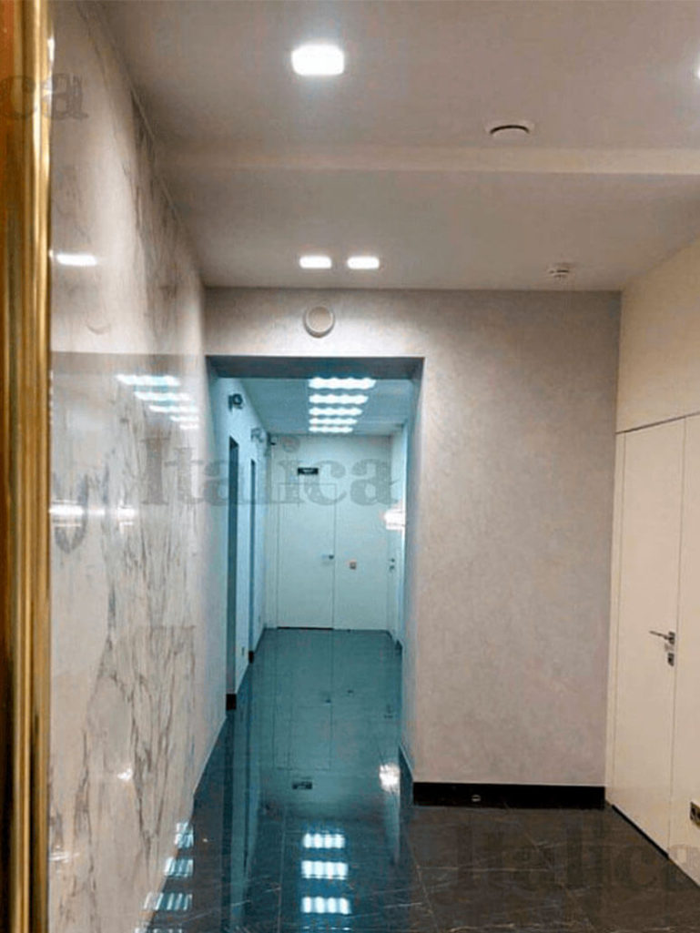 Штукатурка мокрый шелк Italica Seta Delicato в интерьере