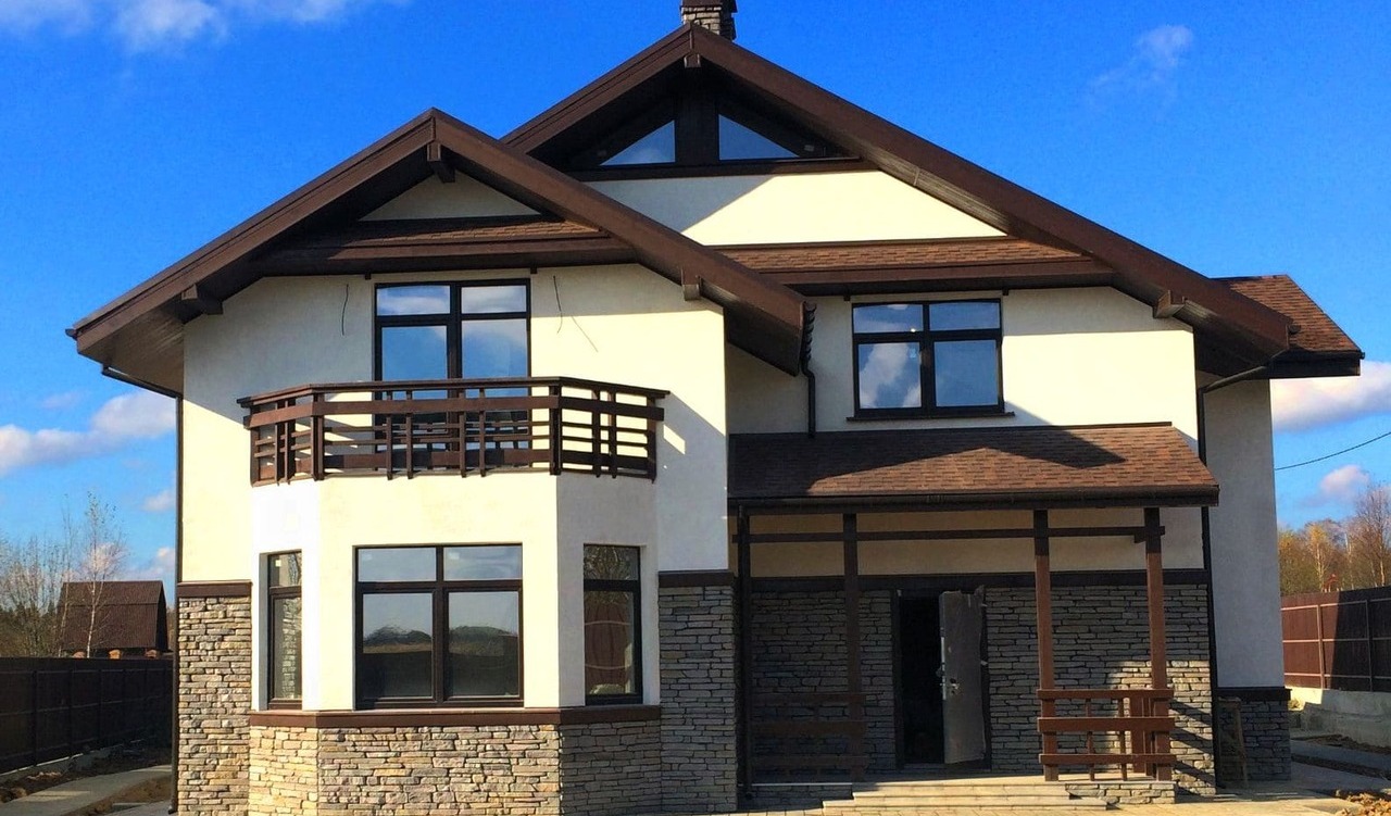 Фасадная штукатурка под кирпич