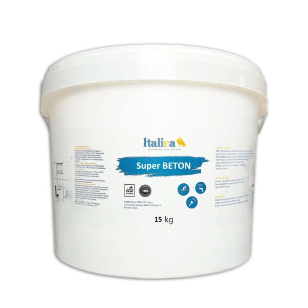Italica Super Beton микробетон крупной фракции 10кг подходит для полов и стен.