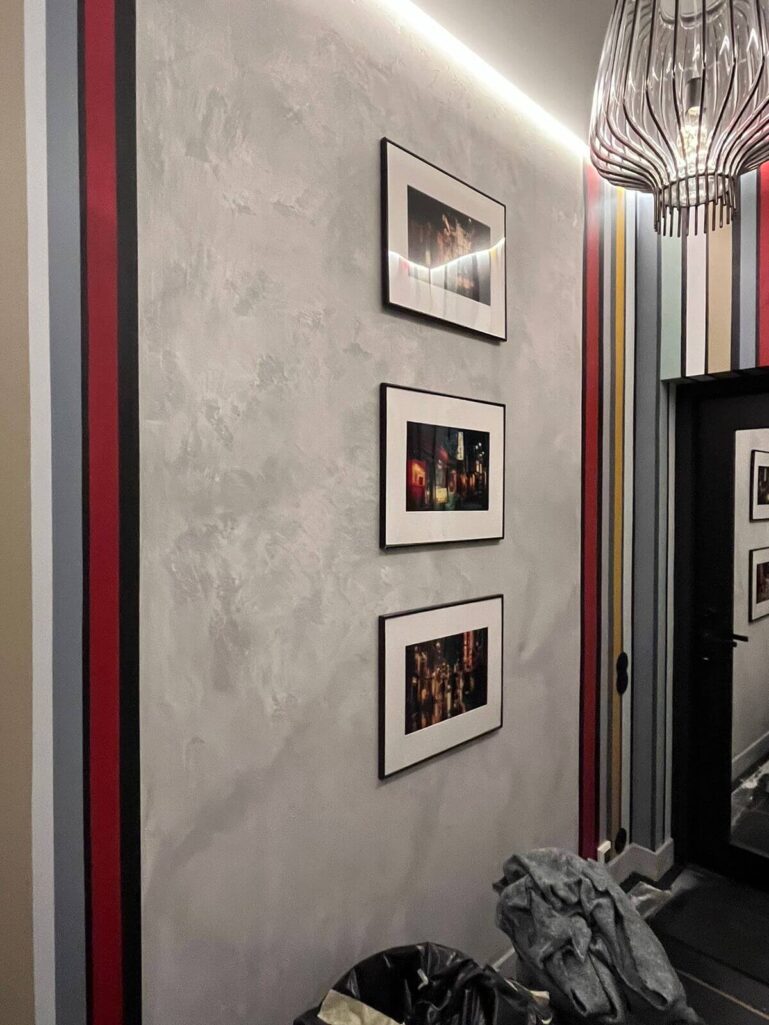 Натуральная декоративная штукатурка Не горючая İntonaco travertino НГ + Primer Acrilico + Finishmatt