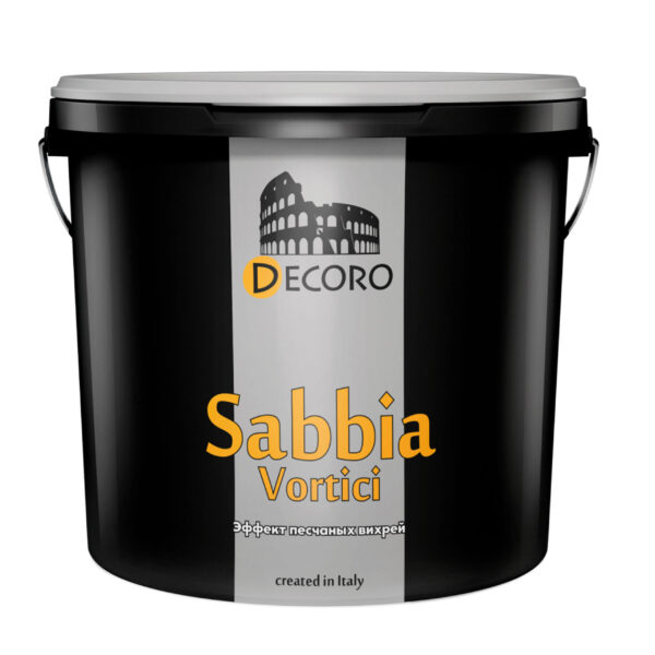 Декоративная штукатурка DECORO Sabbia Vortici (Саббиа Вортичи) эффект "песчаных бурь" с перламутром зерно 300