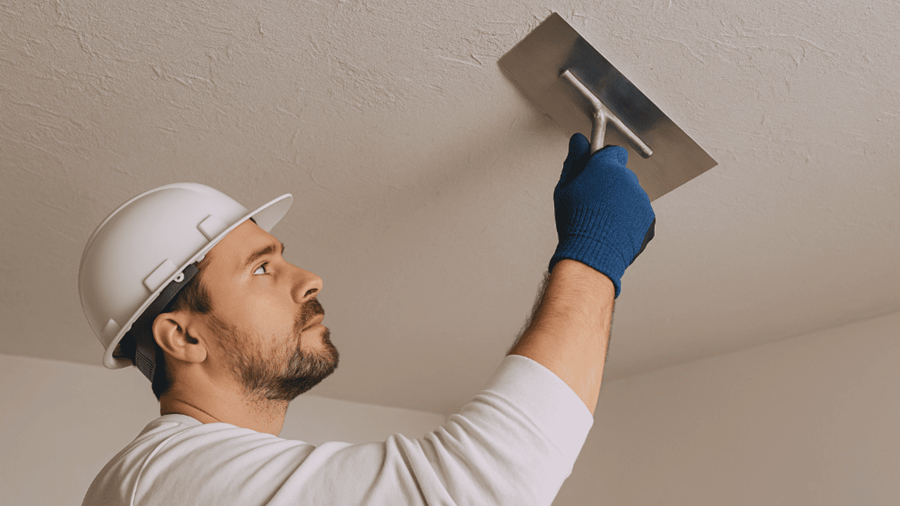 Как нанести декоративную штукатурку на потолок